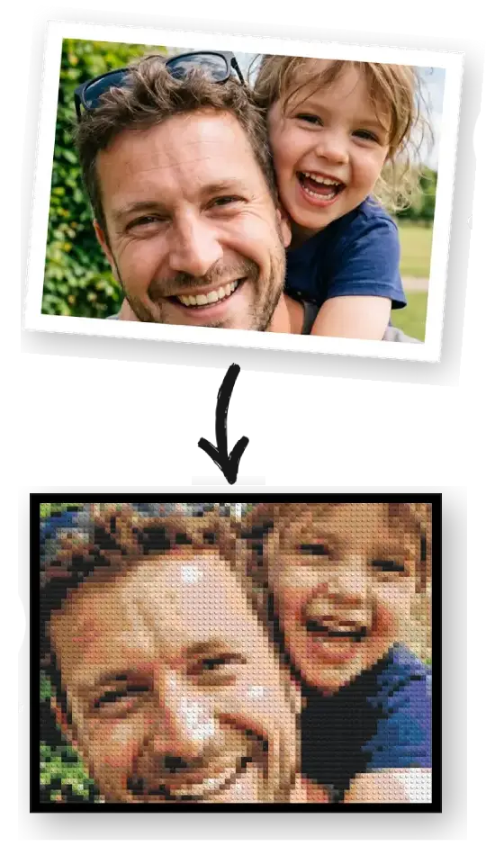 Transformez votre photo en portrait en briques