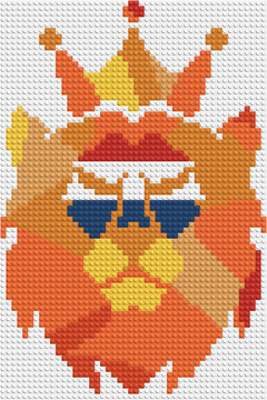Mosaïque de lion en briques