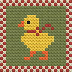 Pipi Chick mosaïque de briques