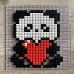 Amour panda - Mosaïque de briques