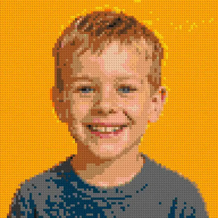 Aperçu d’une mosaïque photo personnalisée d’un enfant au format carré moyen