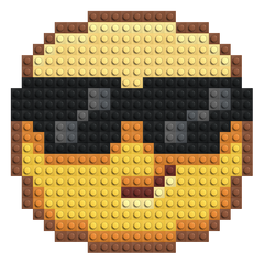 Emoji lunettes en briques