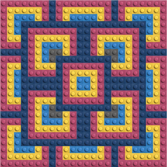 Labyrinthe électrique - Art mosaïque briques