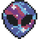 Alien spatial - Art mosaïque briques