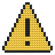 Panneau danger - Mosaïque de briques