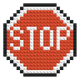 Panneau Stop - Mosaïque de briques