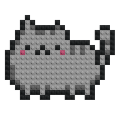 Chat mignon - Mosaïque de briques