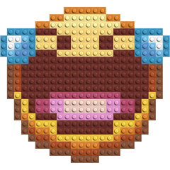 Emoji rieur en briques