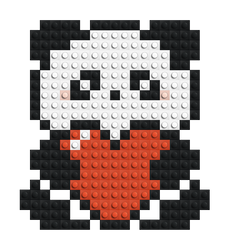 Amour panda - Mosaïque de briques